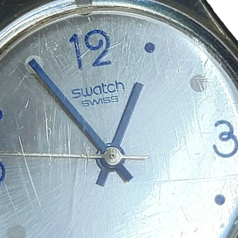 Swatch 2009 Lady Charm Bracelet Watch Swiss Quartz Multicolor Stone Dainty